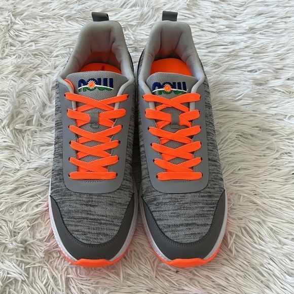 New NOW Men’s embroidered back Walking Shoes in grey multi size 12 - Picture 5 of 12